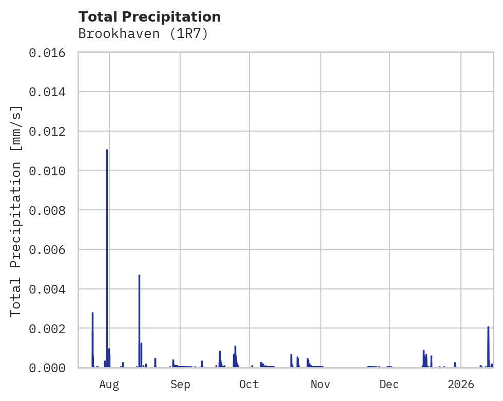 Precipitation obs for Brookhaven