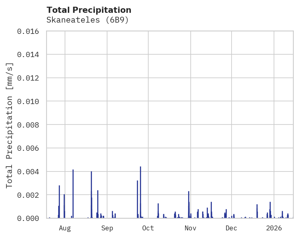 Precipitation obs for Skaneateles