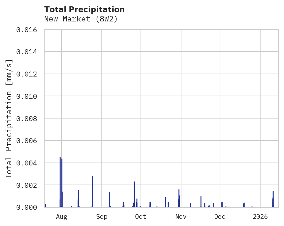 Precipitation obs for New Market