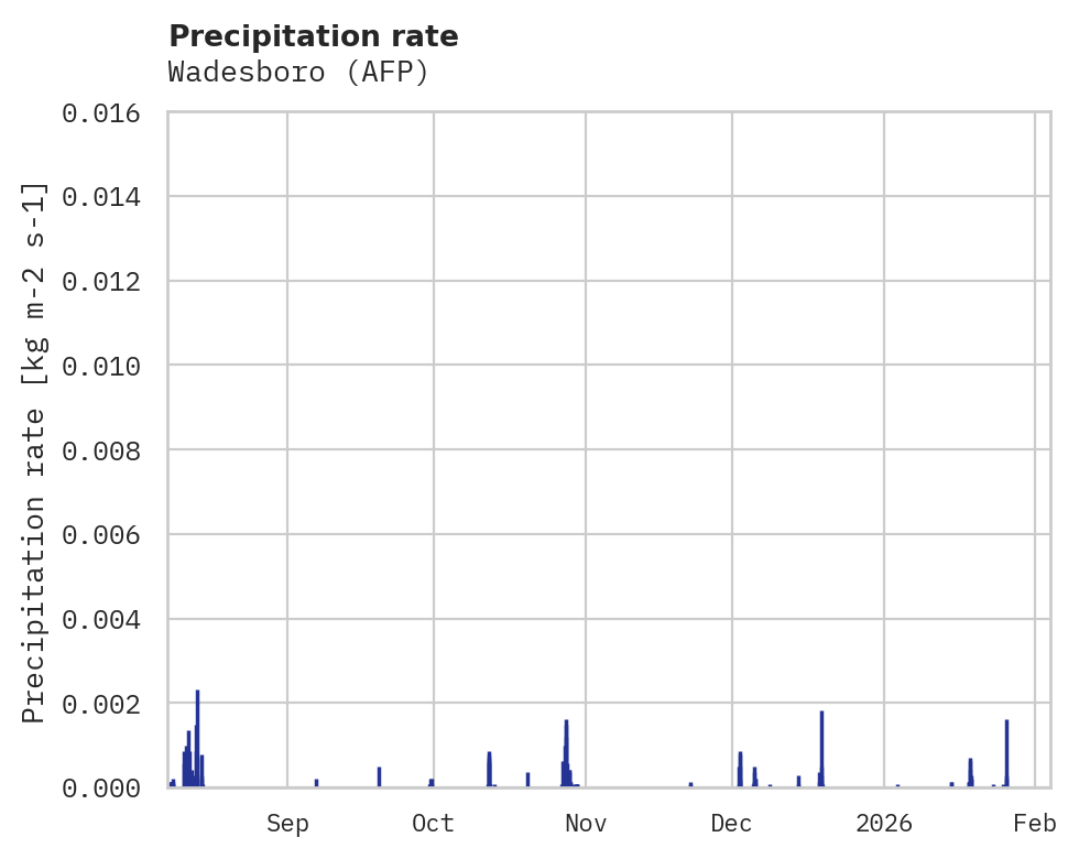 Precipitation obs for Wadesboro
