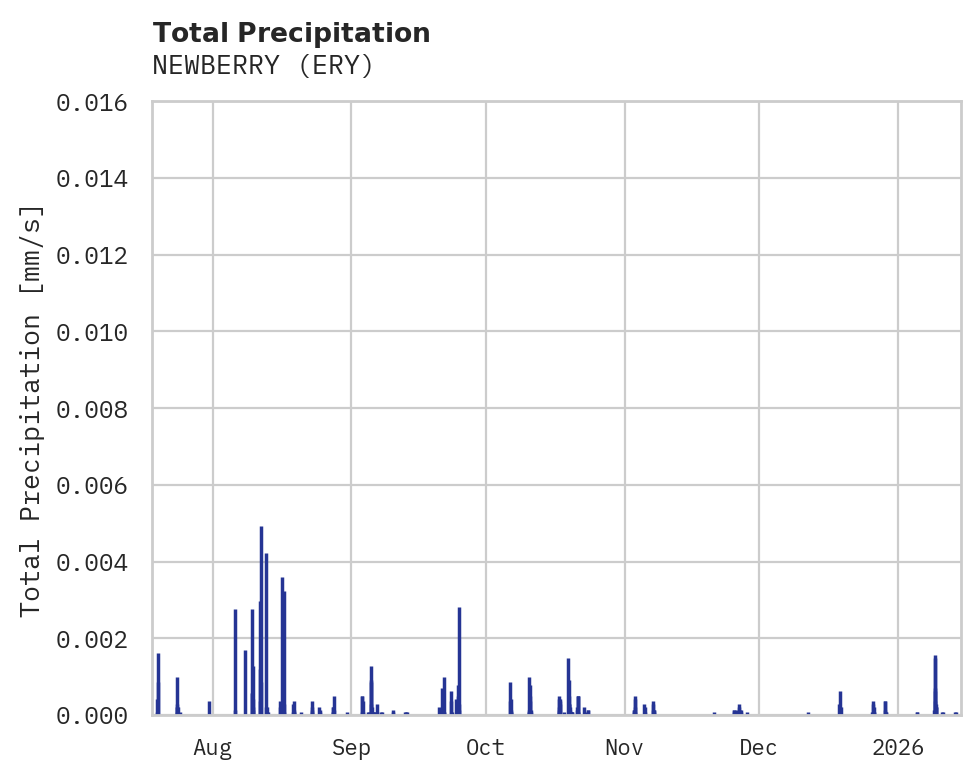 Precipitation obs for NEWBERRY