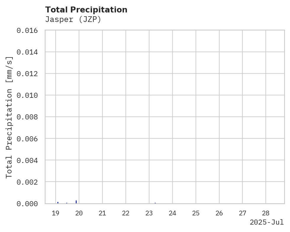 Precipitation obs for Jasper