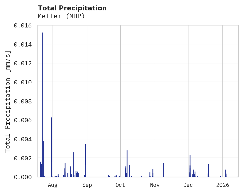 Precipitation obs for Metter