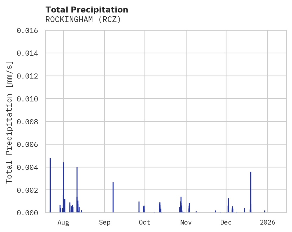 Precipitation obs for ROCKINGHAM