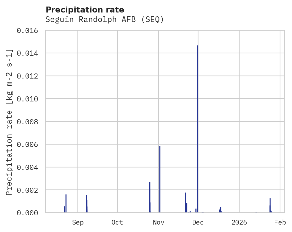 Precipitation obs for Seguin Randolph AFB
