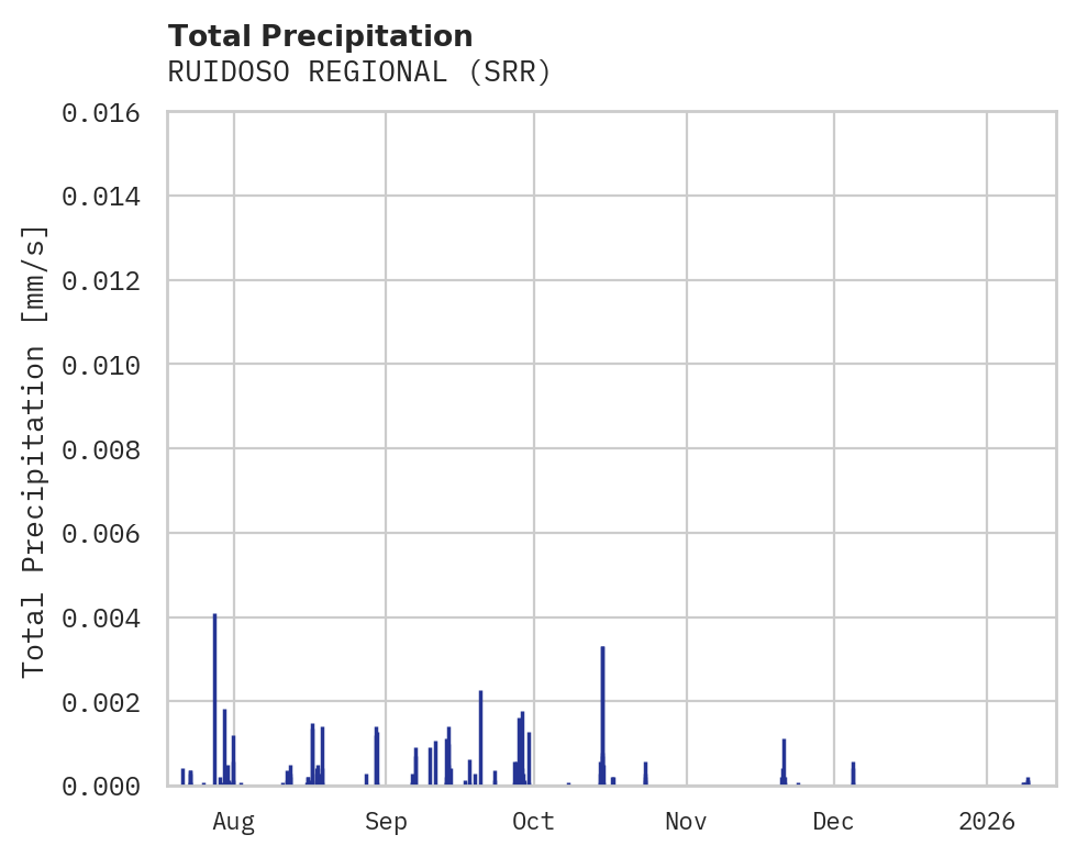 Precipitation obs for RUIDOSO REGIONAL